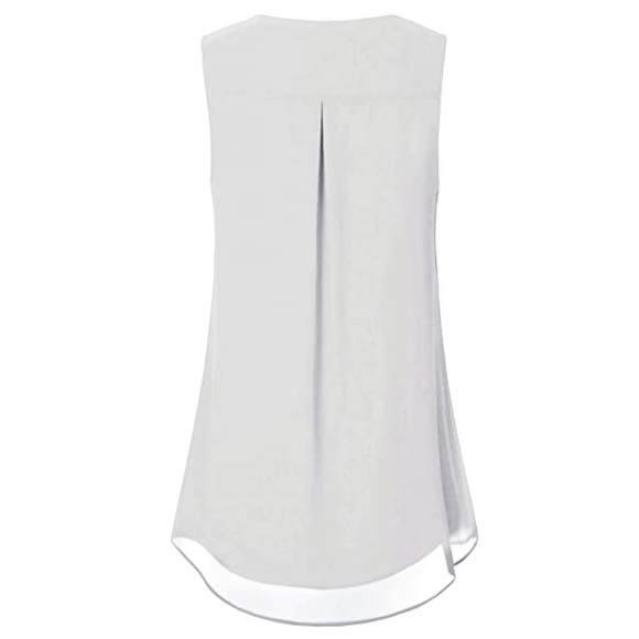 NWT flowing pleated chiffon overlay sleeveless - Picture 2 of 9